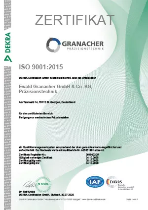Zertifikat ISO 9001:2015 (de)